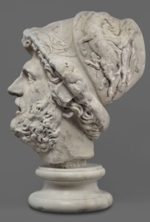 Head of Menelaus from the Menelaus Carrying the Body of Patroclus group, unknown artist. Head of a