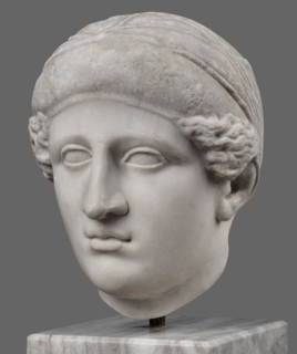 Head of Sappho Head of a Woman of the Kora Albani type, unknown Roman workshop; Sappho ca. 610–580