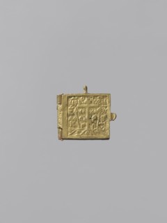 Diptych: Old Testament Holy Trinity and the Mother of God Znamienije, Old Believers' workshop; Mary