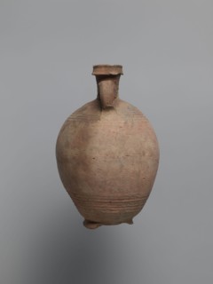 Bottle, unknown Egyptian workshop; painted Coptic pottery bottle, marl clay with limestone