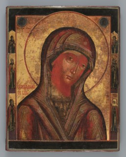 Icon: Our Lady of the Fiery One Ogniewidnaja, Old Believers' workshop, ca. 1850, Wietka; icon;