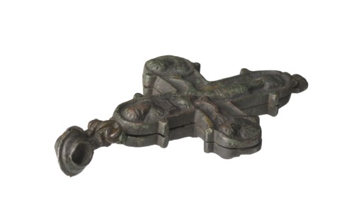 Enkolpion, Ruthenian workshop; bipartite enkolpion in the form of a Greek cross arms straight, not