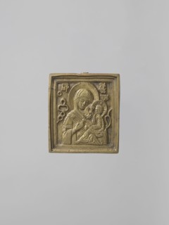 Icon: Our Lady of Tikhvin. Old Believers workshop. Our Lady of Tikhvin iconography; Mary mother of
