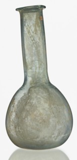 Pear-shaped vial, unknown Eastern workshop. The body is a slightly elongated sphere with a