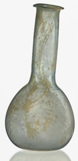 Pear-shaped vial, unknown Eastern workshop. The body is a slightly elongated sphere with a
