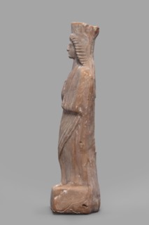 Figurine of a woman with a polos on her head, unknown Boeotian workshop; female figurine, 475–450