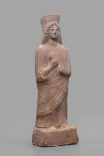 Figurine of a woman with a polos on her head, unknown Boeotian workshop, female figurine, 475–450