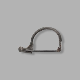Aucissa-type fibula, Rome Empire, end of the 1st century BC–1st century. Complete brooch with a