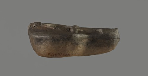 Oil lamp, unknown Germanic workshop or other provincial?, molded round vessel with arms sloping