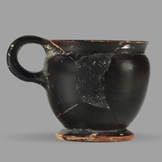 Askos with spout and strainer, unknown Attic workshop, Greek pottery toilet vessel with tubular