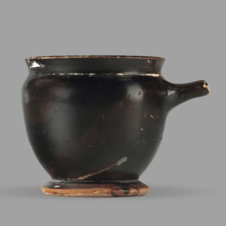 Askos with spout and strainer, unknown Attic workshop; Greek pottery toilet vessel with tubular