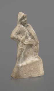 Terracotta gladiator figurine, unknown Southern Italian workshop, terracotta, male figurines.