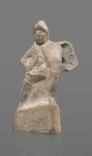 Terracotta gladiator figurine, unknown Southern Italian workshop, terracotta, male figurines.
