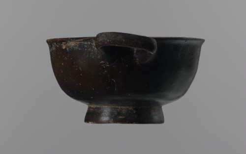Black-finned goblet, unknown Attic workshop, black-finned pottery, Attica Greece, Greek pottery,