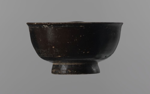 Black-finned goblet, unknown Attic workshop, repossession Zabkowice Slaskie, ceramics, black-finned