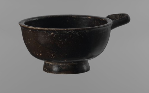 Black-finned goblet, unknown Attic workshop, black-finned pottery, Attica Greece, Greek pottery,