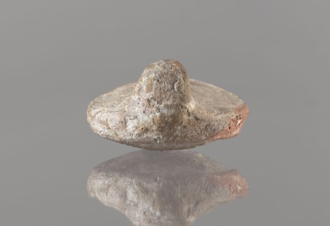 Oil lamp, Islamic art, Arabic culture; oil lamp in pottery with conical handle and traceably marked