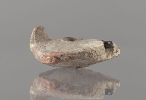 Oil lamp, Islamic art, Arabic culture; oil lamp in pottery with conical handle and traceably marked