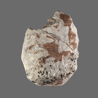 Fragment of a stucco mask. Lower part of the face of a bearded man; preserved are the chin, mouth,