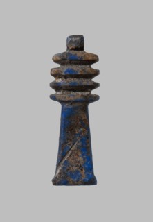 Amulet - djed pillar. Djed pillar with four crossbars, decorated on both sides; pendant on top.