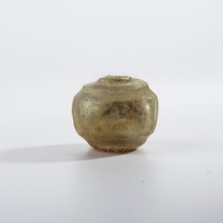 Bottle, Islamic art, Persian, bottle decorated with a row of oval facets and engraved circles
