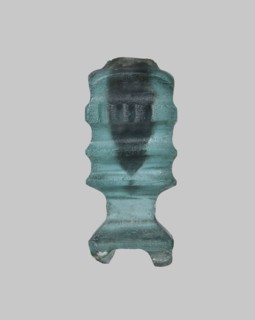 Cosmetic bottle, ; Islamic, Arabic culture; 9th–11th century, Egypt. Thick-walled blue glass