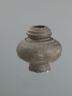 Jug, Persian, 16th–18th century, Central Asia, earthenware vessel with bulging belly on a high