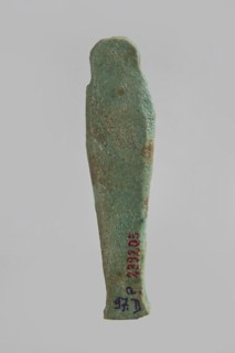 Ushabti, gift, very schematically designed ushabti figurine with a distinct narrow beard and tools