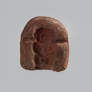 Mold for a figurine of Ptah the dwarf. Mold for pressing casting? a figurine of Ptah the dwarf