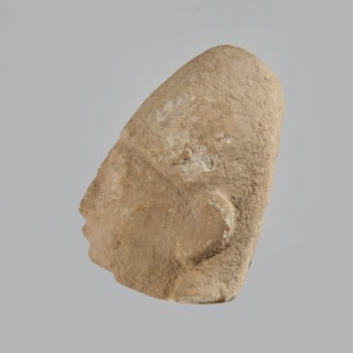 Head of a man, Archaic Period, Cyprus; figurine; height 7 cm, width 5 cm, depth 5.5 cm., A roughly
