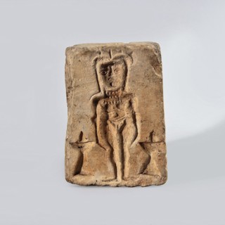 Hexagonal matrix for imprinting terracotta decorations, 1st–3rd century; Roman period, Tell Atrib;