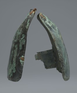 Two-piece torso armor with buckles, 4th century BC 375–325 BC, Southern Italy, weaponry., A pair of
