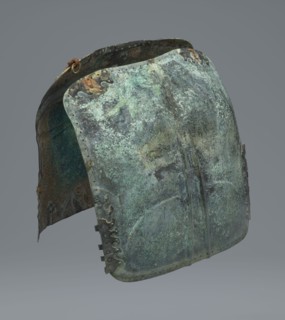 Two-piece torso armor with buckles, 4th century BC 375–325 BC; Southern Italy ?, weaponry., An aged