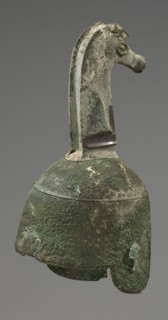 Bronze helmet, 8th–7th century BC, Italy, armament; height 46 cm, width 17.5 cm, depth 23 cm,