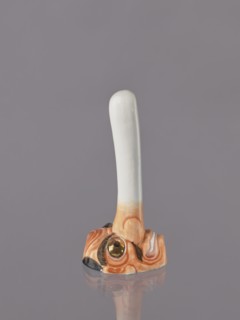Goblin tengu mask, Japanese, 19th century. Materials: white glaze. Subject: tengu. Form: mask.