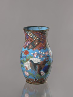 Vase, doves, flowers iconography, Japanese art, Japanese culture, birds, Meiji 1868–1912, peonies,