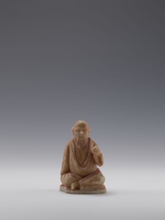 Sage, unknown sculptor, figurine of a bonza priest, 19th century, China; Chinese art; Qing