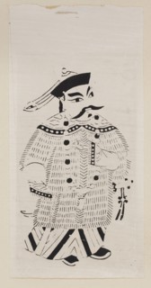 Menshen Gate Guardian, nianhua New Year's picture, early 20th century, Chinese, Jiajiang, graphic