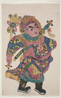Menshen Gate Guardian; Menshen Gate Guardian iconography; nianhua; New Year's pictures; Gate