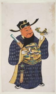 Menshen Gate Guardian, unknown artist, woodcut, nianhua New Year’s picture, Chinese, early 20th