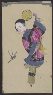 Dancing Beauty with a Swallow, unknown author; nianhua New Year's picture, early 20th century,
