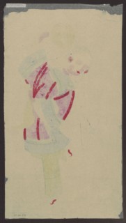 Dancing Beauty with a Swallow, unknown artist; nianhua New Year's picture, early 20th century,