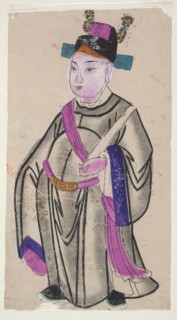 Menshen Gate Guardian, Chinese, nianhua New Year's picture, depicted as a young dignitary, early