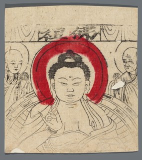 Buddha Shakyamuni with assisting monks; unknown creator; buddha iconography; Chinese culture;