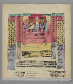 Deities of Heaven and Earth, nianhua New Year's picture, early 20th century, Beijing, Chinese,
