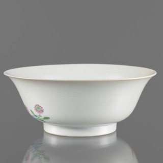 Bowl, ; Chinese; Qing dynasty, Yongzheng period 1723–1735. Porcelain with white transparent fritted