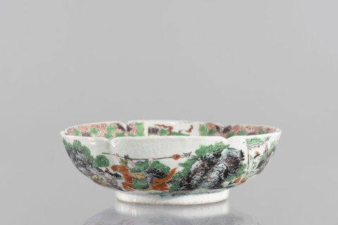 Bowl, gift, ceramics, figural scenes, knightly scenes, Chinese art, colored porcelain, backdated