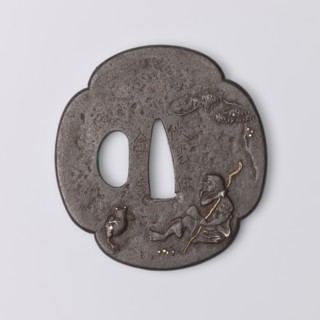 Crossguard tsuba, Kaneie craftsman, Edo period 18th century, 1603–1868, Japan — Fushimi, Yamashiro.