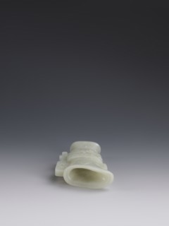 Vase with two taotie masks; Chinese, Qing dynasty 1644–1911, 18th–19th century. Porcelain vessel