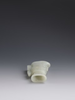 Vase with two taotie masks, Chinese, Qing 1644–1911, 18th/19th century. Porcelain vessel featuring